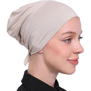 Head Beanie, Turbans for Women, Hijab Cap, Chemo Caps for Cancer Women, Instant Hijab, Headwraps, Chemo Headwear 2PK Black