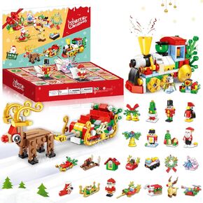 Advent Calendar 2024, Advent Calendar Kids Adult, Christmas Building Blocks Set 12 in1, 24 Days Christmas Countdown Vacation Advent Calendar, Christmas Stocking Stuffers Party Favors for Kids