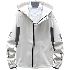 Lightweight Men's Jacket with Hood for Outdoor, Travel, Hiking, Windbreaker, Versatile, Stylish Design, Durable