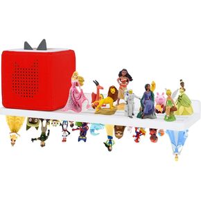 PHOENANCEE Magnetic Wall Shelf for Tonies Audio Play Character and Toniebox,Figures Floating Shelves Wooden for Tonie Storage Display,Compatible Charging Station for Children Kid's Room(3-Layered)