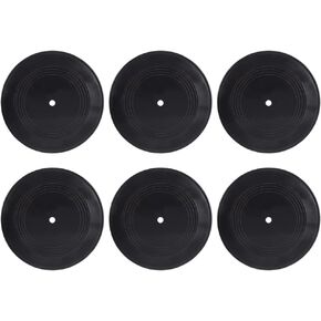 Garneck 6pcs Blank Vinyl Records Fake for Decoration Trendy Music Room Vinyl Record Wall Display Decorative Home Living Room Wall Art Decorations Black