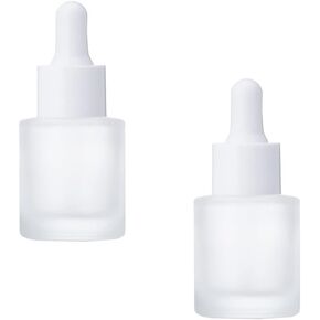GSHLLO 2 Pcs 20ML Empty Glass Dropping Bottles Refillable Perfume Dropper Bottles Essential Oil Bottles Sample Vials with Dropper Clear