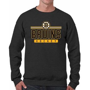 Wright & Ditson NHL Adult Charcoal True Fan Crewneck Sweatshirt - Unisex Pullover - Cotton Poly Blend - Ultimate Comfort
