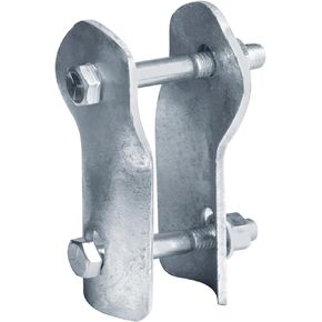 2 Pack 2-1/2" (2-3/8" OD) End Rail Pipe Clamp, T Panel Post and Rail Connector, 3 Way Single Row Mounting Joint for Stall Barn, Chain Link Fence