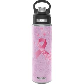 Tervis Pink Ribbon Petals Breast Cancer Awareness Water Bottle, 24oz, Stainless Steel