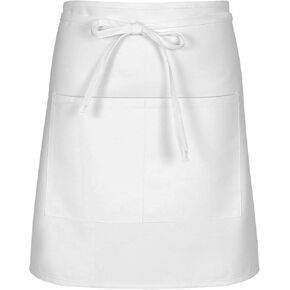 SUNRISE Kitchen Supply White Half Bistro Apron, 19" L By 27" W