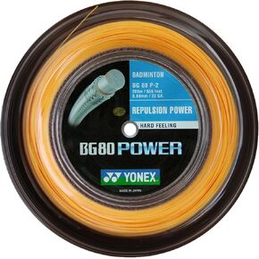 YONEX BG80 Power Badminton String - 200m Reel, Color- Orange