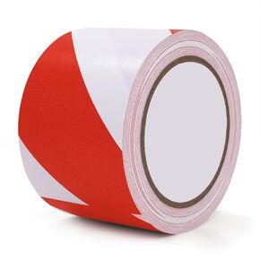 Red & White Safety Tape, 3 Inch x 108FT, Red & White Hazard Warning Stripe Tape, Floor Marking Tape, Strong Adhesive Caution Tape Roll for Walls, Floors, Equipment