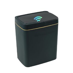 Obstnny Motion Sensor Garbage Can with Automatic Lid, 15 L Plastic Touchless Trash Can, Green
