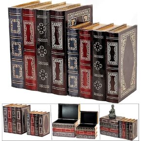 Bellaa 21213 Celtic Knot Book Ends Vintage Box Decorative Bookends Boho Farmhouse Irish Home Decoration Bookshelf Holder Stoppers Hidden Secret Storage Jewelry Keepsake Gift