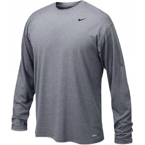 Nike Boys Legend Long Sleeve Athletic T-Shirt (Grey, Youth Small)