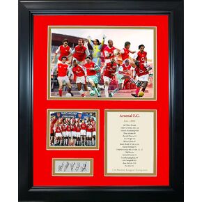 HOFSM.COM Hall of Fame Sports Memorabilia Framed Arsenal F.C. All-Time Greats Facsimile Laser Engraved Signature Auto 11"x14"Futbol Soccer Photo Sig Collage