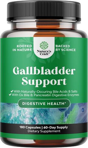 Ox Bile Salts for Gallbladder Support - Purified Bile Salts Supplement with Pancreatin Digestive Enzymes Ox Bile & Betaine HCL - Ox Bile Supplements for No Gallbladder & Digestive Health - 20 Days in Saudi Arabia