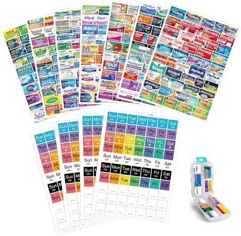 700 Pcs Medicine Labels Stickers for Pill Organizers DIY Pocket Pharmacy Labels & Medicine Reminder Stickers, Week Morning Evening Medication Instruction Labels for Pill Case Planners in Saudi Arabia