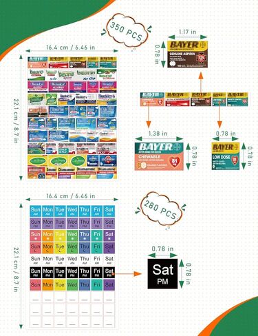 700 Pcs Medicine Labels Stickers for Pill Organizers DIY Pocket Pharmacy Labels & Medicine Reminder Stickers, Week Morning Evening Medication Instruction Labels for Pill Case Planners in Saudi Arabia