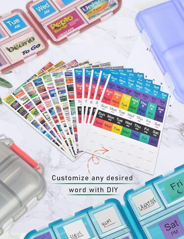 700 Pcs Medicine Labels Stickers for Pill Organizers DIY Pocket Pharmacy Labels & Medicine Reminder Stickers, Week Morning Evening Medication Instruction Labels for Pill Case Planners in Saudi Arabia