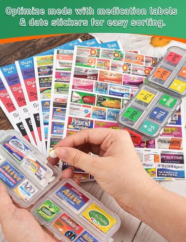 700 Pcs Medicine Labels Stickers for Pill Organizers DIY Pocket Pharmacy Labels & Medicine Reminder Stickers, Week Morning Evening Medication Instruction Labels for Pill Case Planners in Saudi Arabia