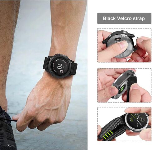 Create idea 26mm Hook & Loop Nylon Watch Strap Sport Wrist Band Compatible with Fenix 5S/Fenix 5S Plus/Fenix 6S/Fenix 6S Pro for 160~230mm Wrist Circumference in Saudi Arabia