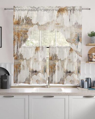 Summer Lemon Swag Kitchen Curtain Sets with Valance, 3 Pieces Rod Pocket Curtain Drapes for Bedroom Living Room Bathroom Cafe Windows, Cute Gnomes Fruit Country French 56''x36'' & 36''x27.5''x2Panels in Saudi Arabia