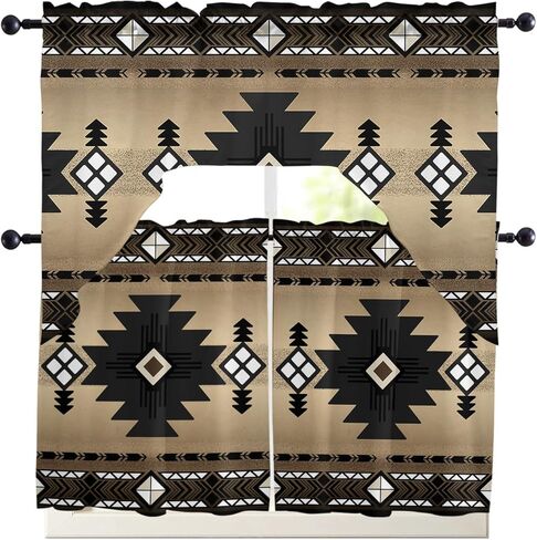 Summer Lemon Swag Kitchen Curtain Sets with Valance, 3 Pieces Rod Pocket Curtain Drapes for Bedroom Living Room Bathroom Cafe Windows, Cute Gnomes Fruit Country French 56''x36'' & 36''x27.5''x2Panels in Kuwait