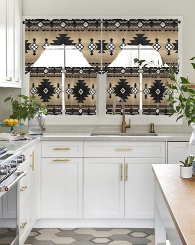 Summer Lemon Swag Kitchen Curtain Sets with Valance, 3 Pieces Rod Pocket Curtain Drapes for Bedroom Living Room Bathroom Cafe Windows, Cute Gnomes Fruit Country French 56''x36'' & 36''x27.5''x2Panels in Kuwait