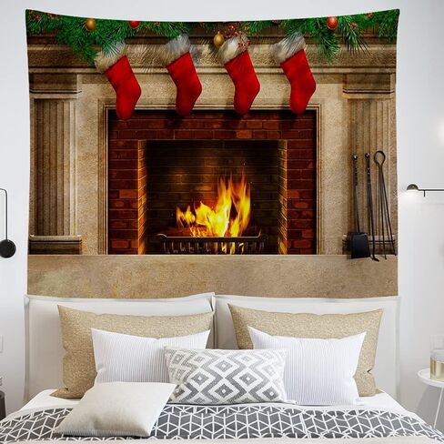 OTOSTAR Chritmas ball عيد الميلاد نسيج عيد ميلاد سعيد وسنة جديدة سعيدة الجدار شنقا نسيج عيد الميلاد الحلي كرات حمراء عيد الميلاد المفروشات لغرفة المعيشة سرير ديكور الحفلات 59 "x 51" (عيد الميلاد الأحمر) in Kuwait
