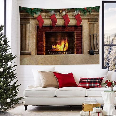 OTOSTAR Chritmas ball عيد الميلاد نسيج عيد ميلاد سعيد وسنة جديدة سعيدة الجدار شنقا نسيج عيد الميلاد الحلي كرات حمراء عيد الميلاد المفروشات لغرفة المعيشة سرير ديكور الحفلات 59 "x 51" (عيد الميلاد الأحمر) in Kuwait
