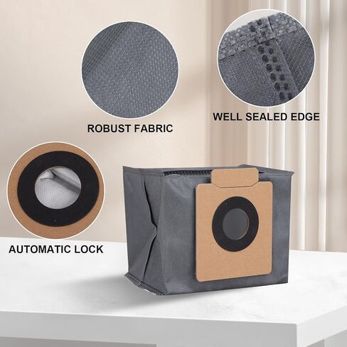 12 عبوة من أكياس الغبار البديلة المتوافقة مع مكنسة Eufy Clean X8 Pro/X10 Pro Omni Robot، جزء إكسسوارات حقيبة بديلة ذات سعة كبيرة للاستعمال مرة واحدة in Saudi Arabia