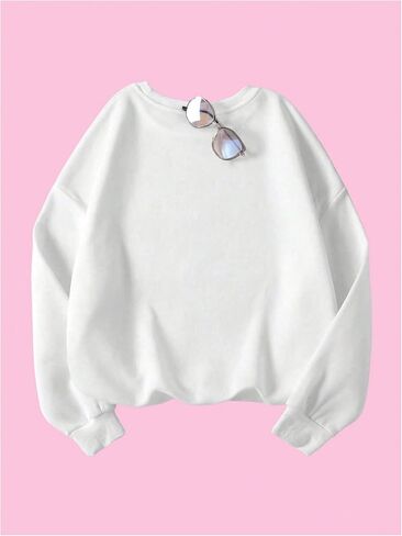 GORGLITTER Women's Cherry Bow Sweatshirt Crewneck Long Sleeve Cute Oversized Pullover Top Fall Fashion Fall Fashion in Saudi Arabia