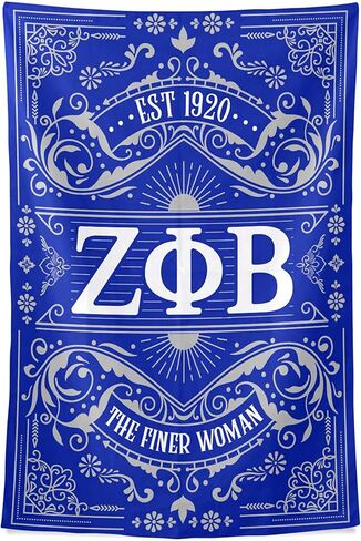 أدوات نادي نسائي BBGreek Zeta Phi Beta - المرأة الراقية - نسيج الجدار - ديكور المنزل - رائع لخلفيات الاجتماعات - البائع الرسمي in Kuwait