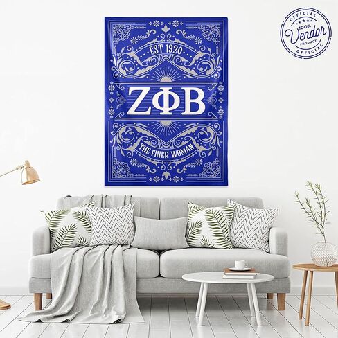 أدوات نادي نسائي BBGreek Zeta Phi Beta - المرأة الراقية - نسيج الجدار - ديكور المنزل - رائع لخلفيات الاجتماعات - البائع الرسمي in Kuwait