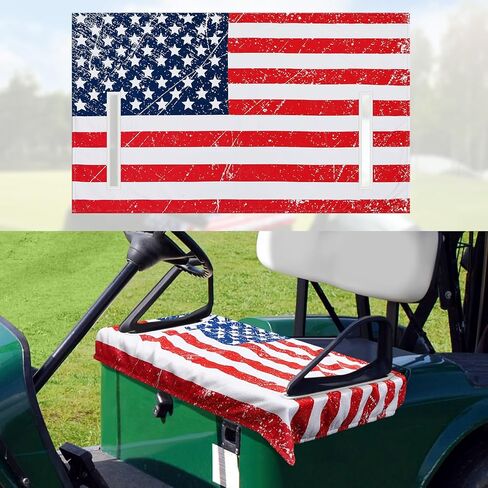 Amylove Golf Cart Seat Cover, Travel Seat Blanket 54 x 32 Inches for 2 Person Golf Cart Seat Towel Accessories for Club Car Travel Sports Shown in Saudi Arabia