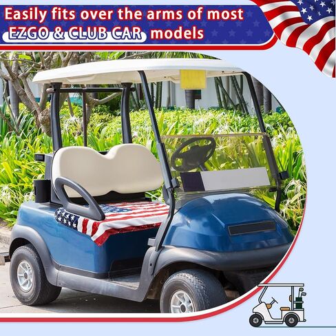 Amylove Golf Cart Seat Cover, Travel Seat Blanket 54 x 32 Inches for 2 Person Golf Cart Seat Towel Accessories for Club Car Travel Sports Shown in Saudi Arabia