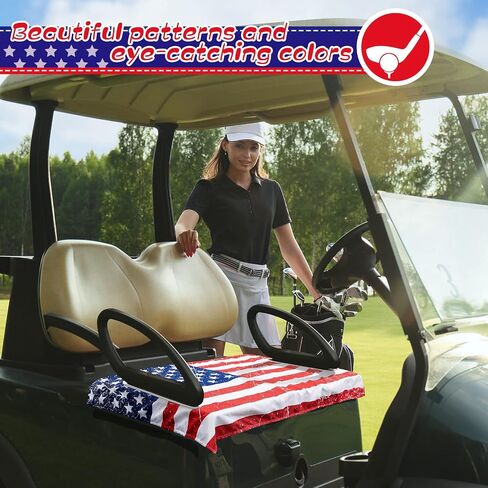 Amylove Golf Cart Seat Cover, Travel Seat Blanket 54 x 32 Inches for 2 Person Golf Cart Seat Towel Accessories for Club Car Travel Sports Shown in Saudi Arabia