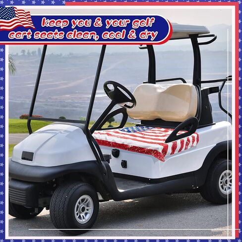 Amylove Golf Cart Seat Cover, Travel Seat Blanket 54 x 32 Inches for 2 Person Golf Cart Seat Towel Accessories for Club Car Travel Sports Shown in Saudi Arabia