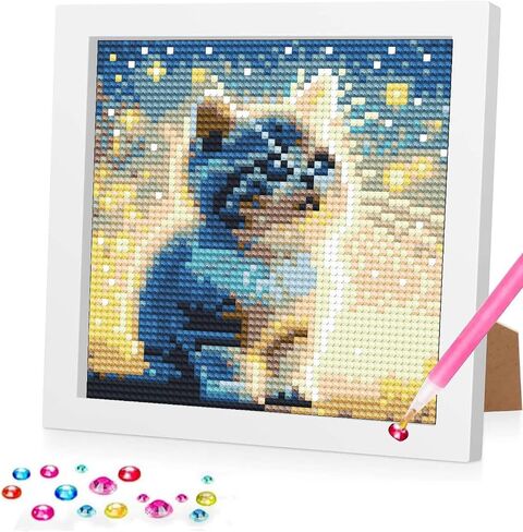 UMOART Framed Dragon Diamond Painting Kits for Kids Adults, Cartoon Diamond Art Kits, Dragon Diamond Painting Easy Gem Art Kit with Beautiful Package for Gifts Home Decor(7x7inch) in Saudi Arabia