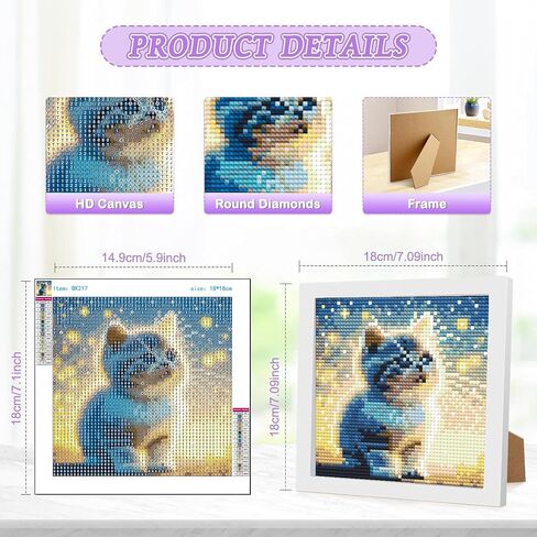 UMOART Framed Dragon Diamond Painting Kits for Kids Adults, Cartoon Diamond Art Kits, Dragon Diamond Painting Easy Gem Art Kit with Beautiful Package for Gifts Home Decor(7x7inch) in Saudi Arabia