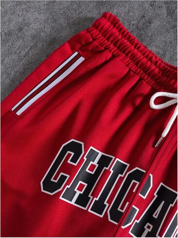 Milumia Men's Letter Print Drawstring Sports Shorts Basketball Track Shorts in Saudi Arabia