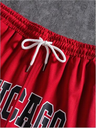 Milumia Men's Letter Print Drawstring Sports Shorts Basketball Track Shorts in Saudi Arabia
