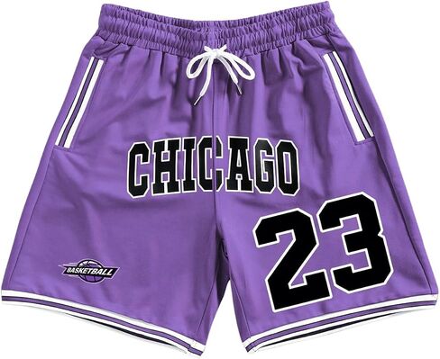Milumia Men's Letter Print Drawstring Sports Shorts Basketball Track Shorts in Saudi Arabia