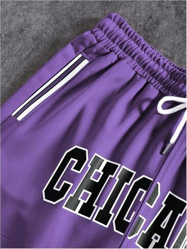 Milumia Men's Letter Print Drawstring Sports Shorts Basketball Track Shorts in Saudi Arabia