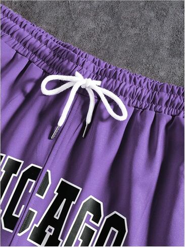 Milumia Men's Letter Print Drawstring Sports Shorts Basketball Track Shorts in Saudi Arabia