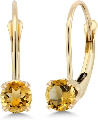 Gem Stone King 14K Yellow Gold Pink Tourmaline Leverback Earrings For Women (0.48 Cttw, Gemstone October Birthstone, Round 4MM) in Saudi Arabia