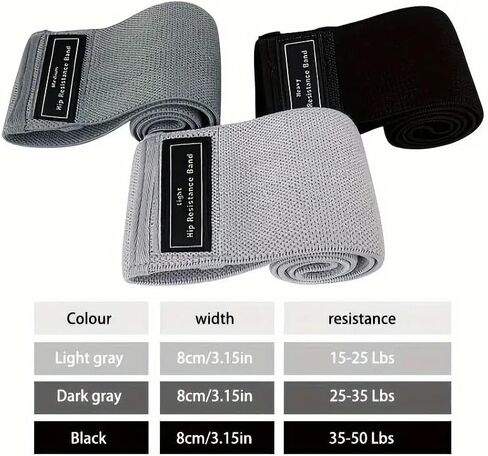 Hip Resistance Bands - Fabric Hip Bands - Cotton Non-Slip Hip Thruster Loop Band Set - for Glute Activation, Leg Exercise and Fitness Workout in Saudi Arabia