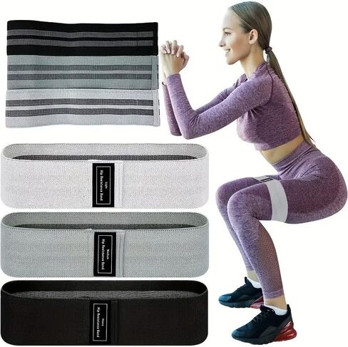 Hip Resistance Bands - Fabric Hip Bands - Cotton Non-Slip Hip Thruster Loop Band Set - for Glute Activation, Leg Exercise and Fitness Workout in Saudi Arabia
