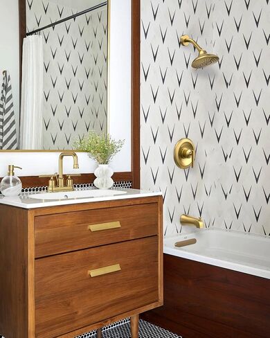 WOWOW Brushed Gold Bathroom Faucet 4 inch Bathroom Sink Faucet 3 Hole RV Bathroom Faucets for Sink 2 Handle Vanity Faucet with Drain Assembly Centerset Lavatory Faucet 360-Degree Swivel Spout in Saudi Arabia