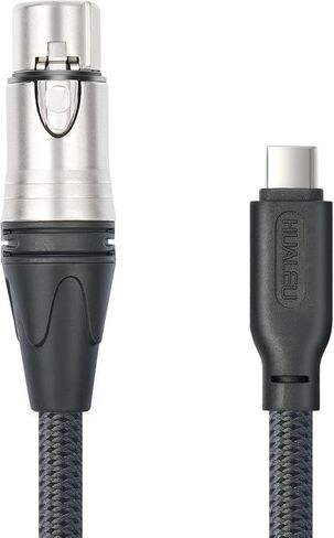 HUALUE 3.3Feet Stereo Dual XLR Female to USB C,Smartphone USB C Microphone Cable，Dual Channel Stereo Input USB C to XLR Female for iPhone 15 ipad Dynamic Microphone Laptop in Saudi Arabia