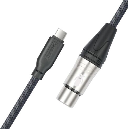HUALUE 3.3Feet Stereo Dual XLR Female to USB C,Smartphone USB C Microphone Cable，Dual Channel Stereo Input USB C to XLR Female for iPhone 15 ipad Dynamic Microphone Laptop in Saudi Arabia