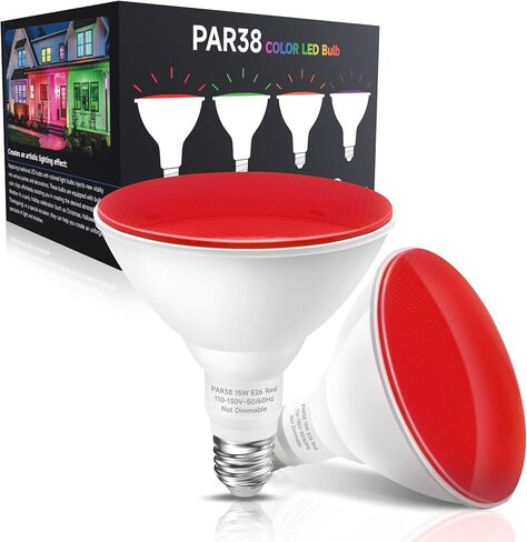 PAR38 LED Bug Light Bulbs for Outdoor, 150-200W Equivalent Flood Light Bulbs Amber Yellow, 15W 1300LM, Not-dimmable, E26 Base for Porch, Party, Backyard, 2 Pack in Saudi Arabia
