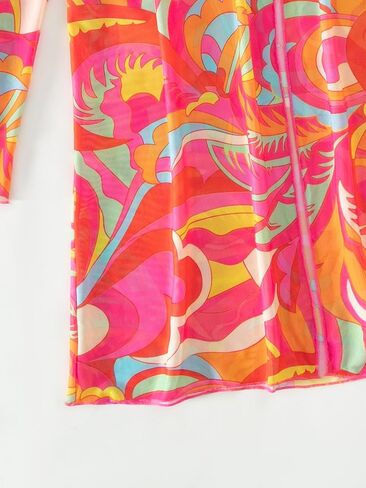 WDIRARA Women's 4 Piece Swimsuits Allover Print Halter Triangle Bikini Bathing Suit with Kimono and Scarf in Kuwait